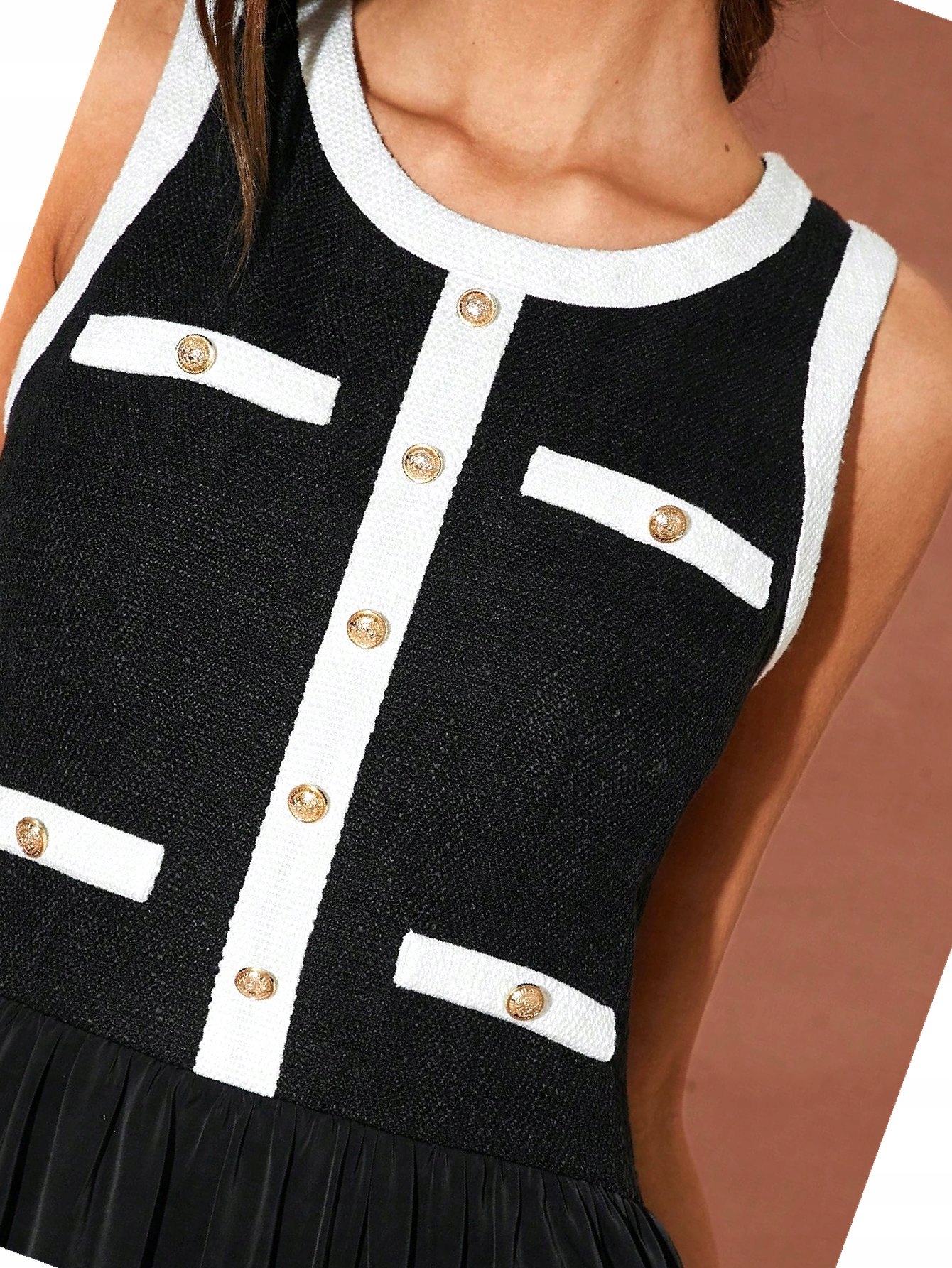 Šaty Tweedová Módní saténová Elegantní Dlouhá Stylová S 36