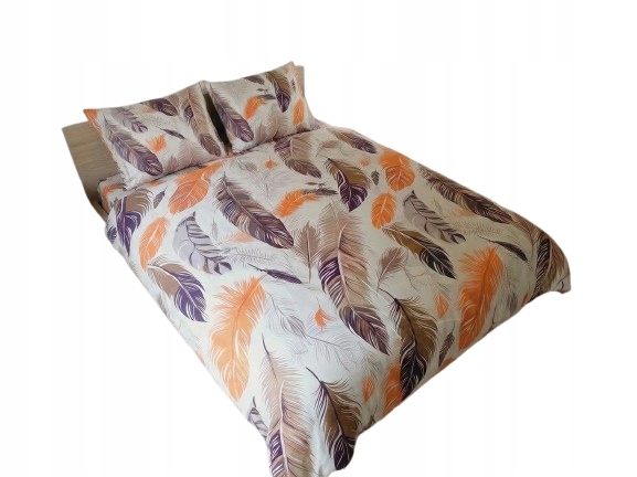 Povlečení Mikrofibra Peří Hnědá Béžová Sada 2 povlaky na polštáře 200 x 220 cm