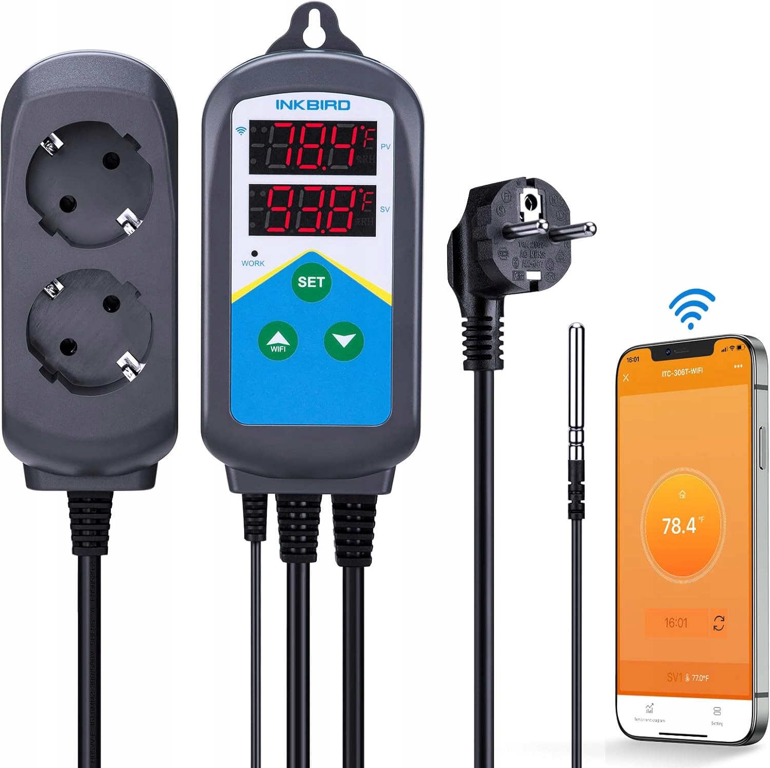 Levně Inkbird Regulátor Teploty Pro Akvárium Termostat Dvojitá Sonda M854