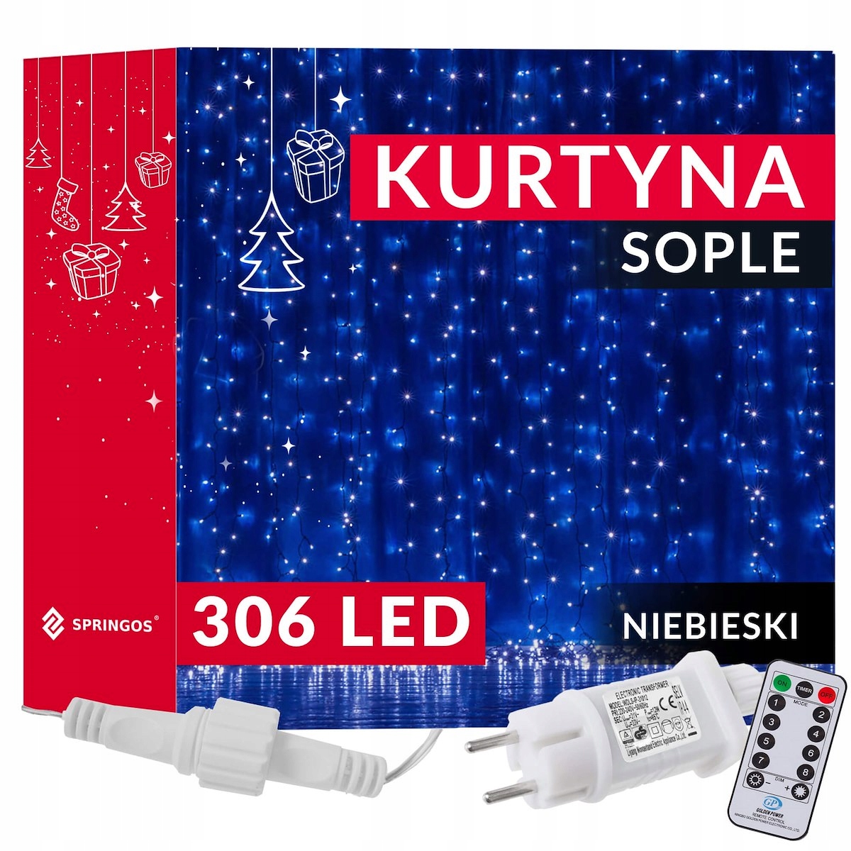 

Kurtyna Gwiazdy Lampki 306LED Wiszące Pilot Memory