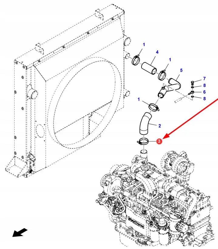 LA323125850 Opaska zaciskowa metalowa 64-67 mm Marka maszyny Massey Ferguson