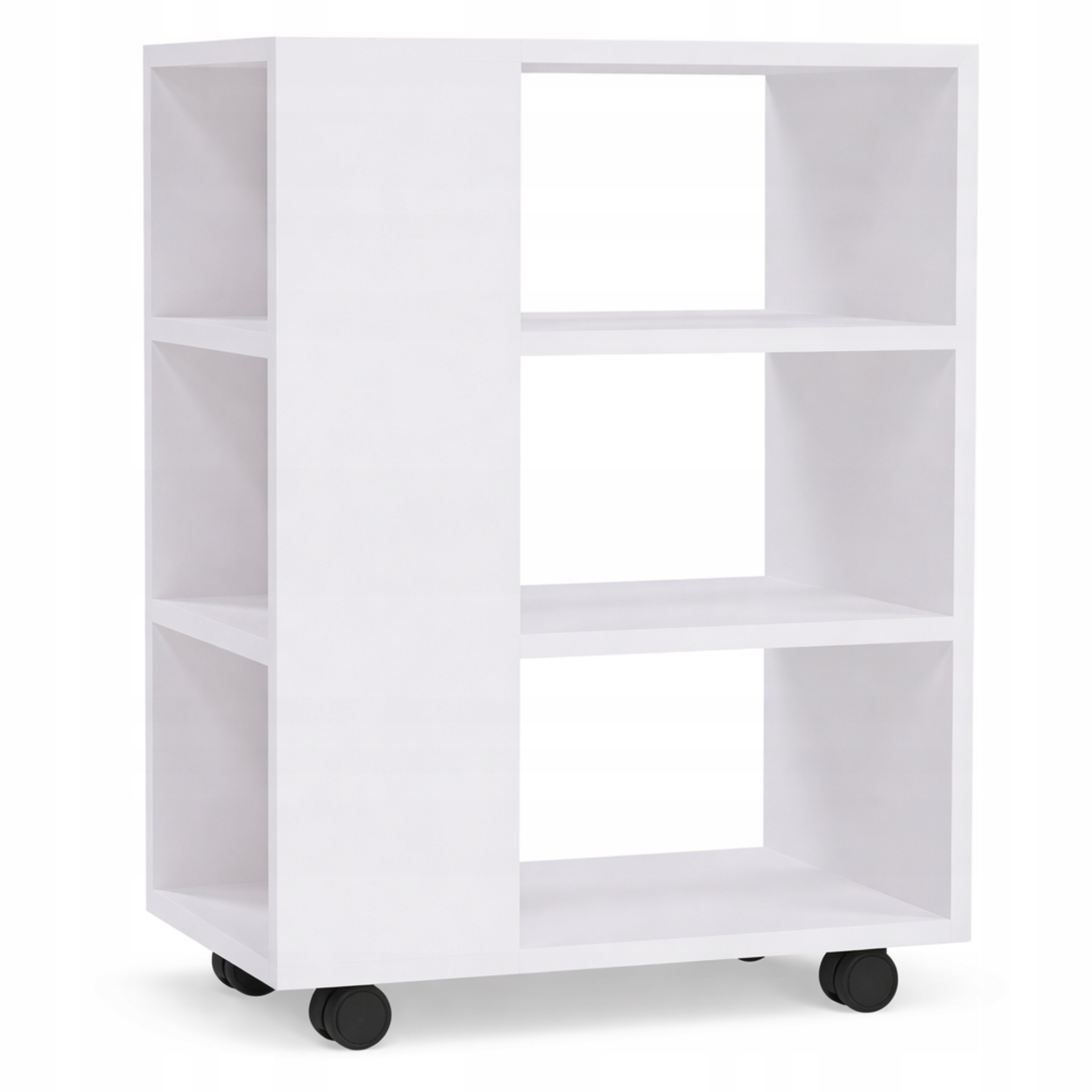 Skříňka Na Kolečkách regál s kolečky dřevěný Stolek dřevěný 70x60x35 Bílý