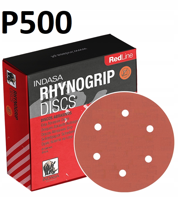 

Indasa Red Krążki Ścierne Rzep 150mm 6H P500 x10