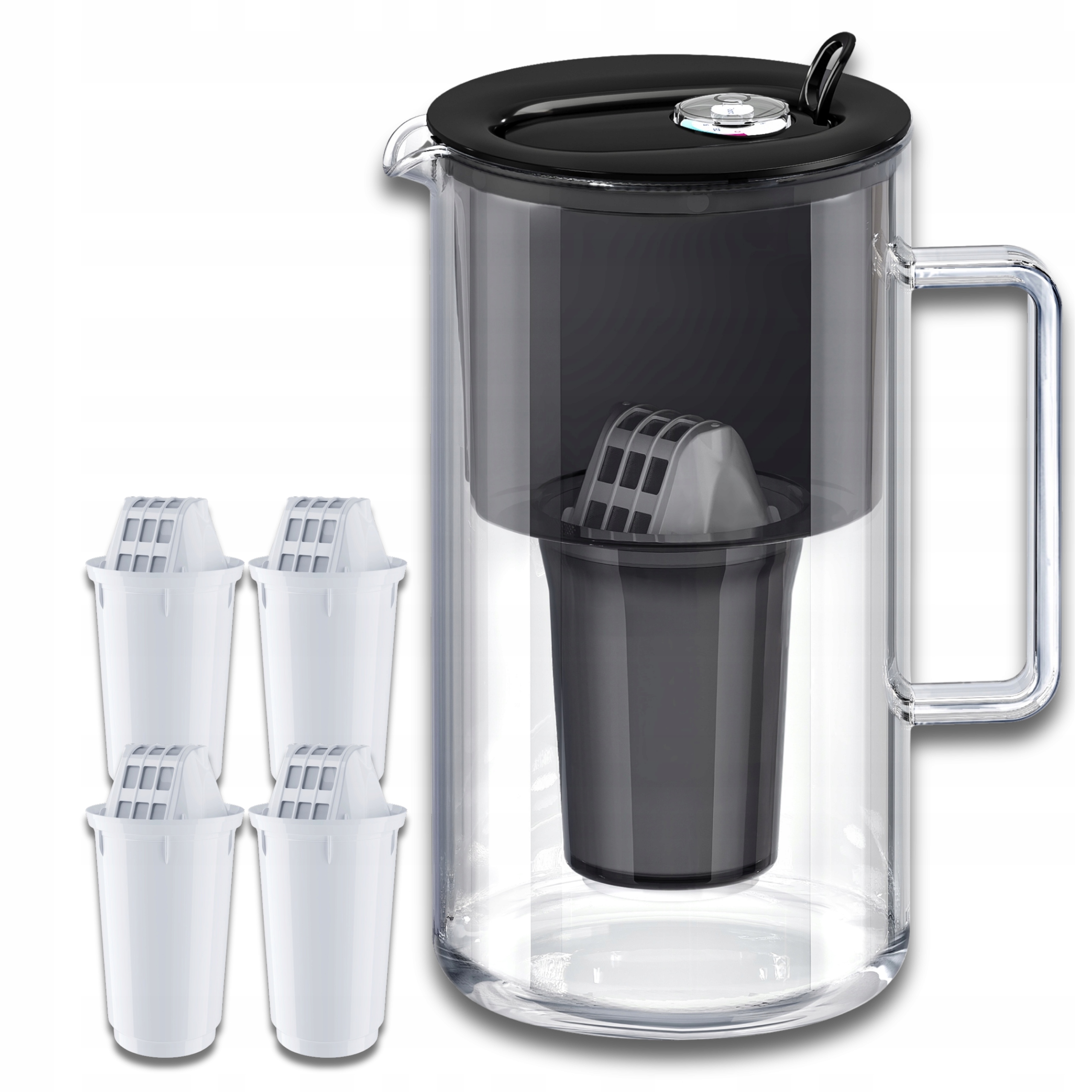 Filtrační konvice skleněná Aquaphor Nord 2,5 l 4 náplně A5 (350 l), černá