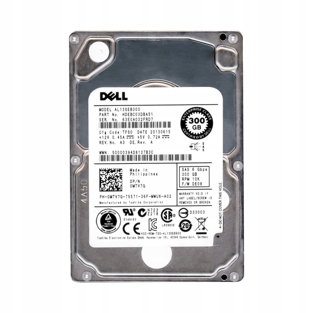Dell 0MTV7G 300GB 10K SAS-2 2,5'' AL13SEB300