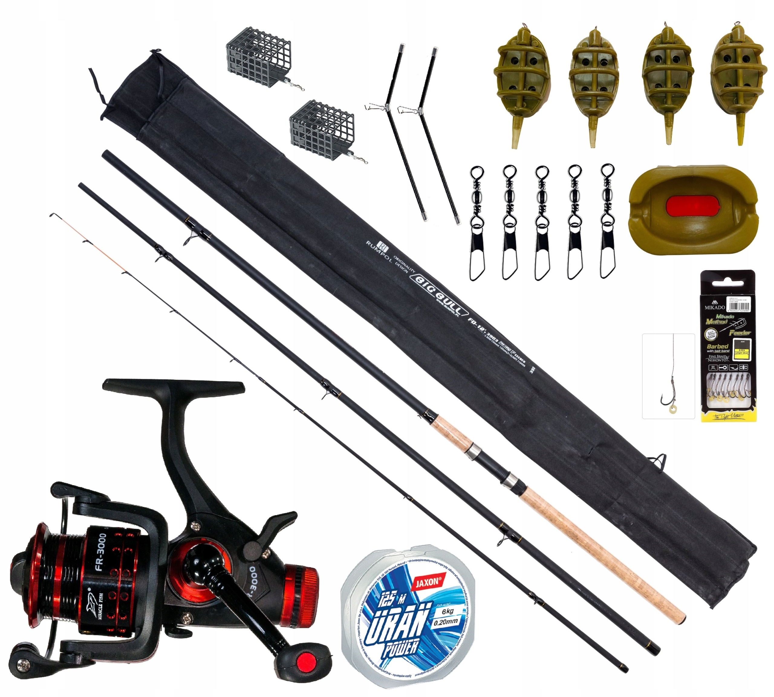 Zestaw Method Feeder Wędka Kołowrotek Żyłka Jaxon