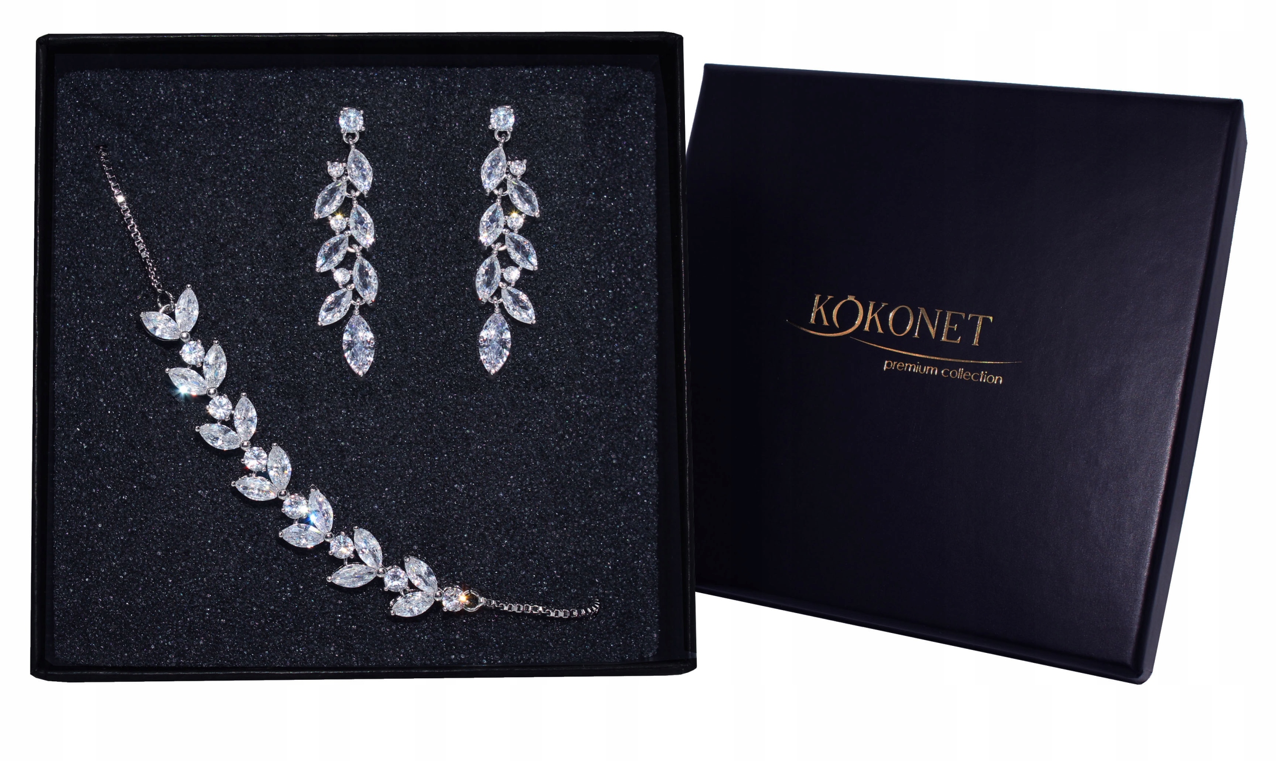 Sada náušnice a náramku na svatba s zirkony Boho dárek svědkyně