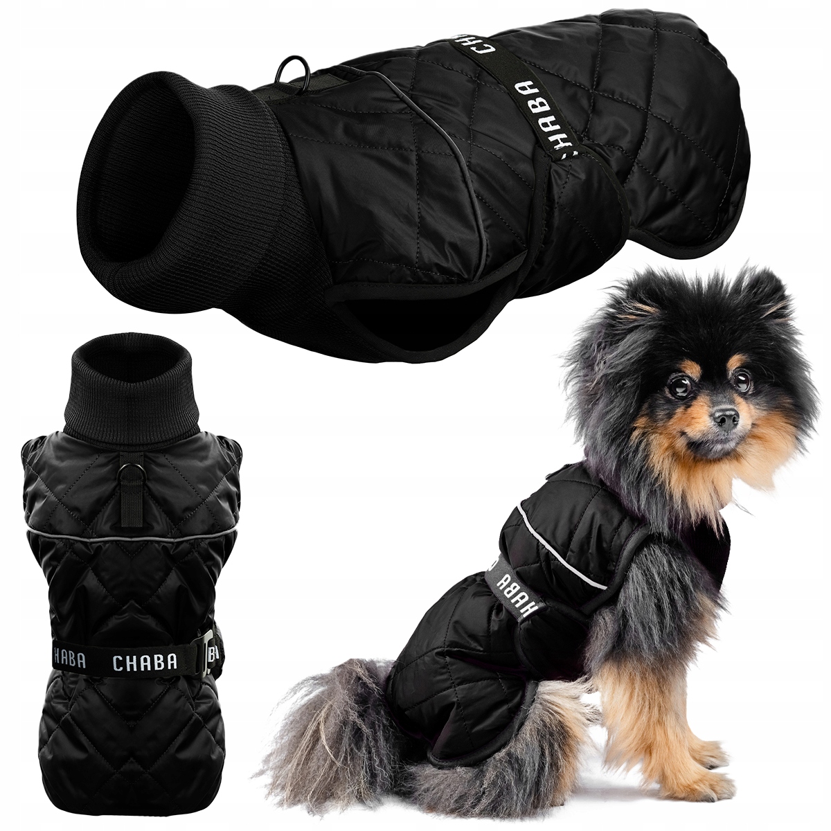 Levně Zimní kabátek pro psa Vogue Teplá bunda, obleček pro psa vel. M Černá