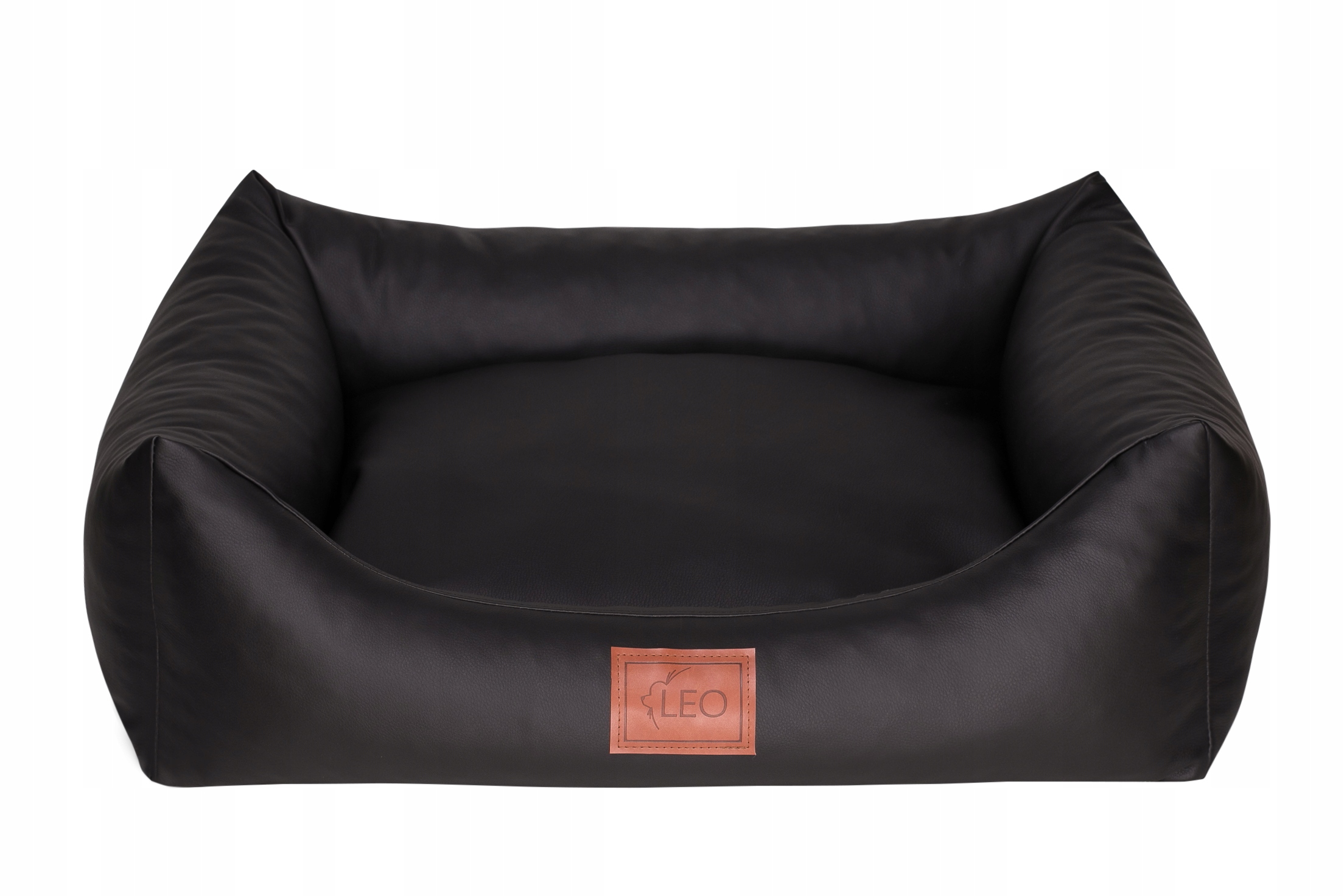 Leo4dog. Pohovka Natalie, pelíšek pro psa, ekologická kůže. XXL 130x100 Černá