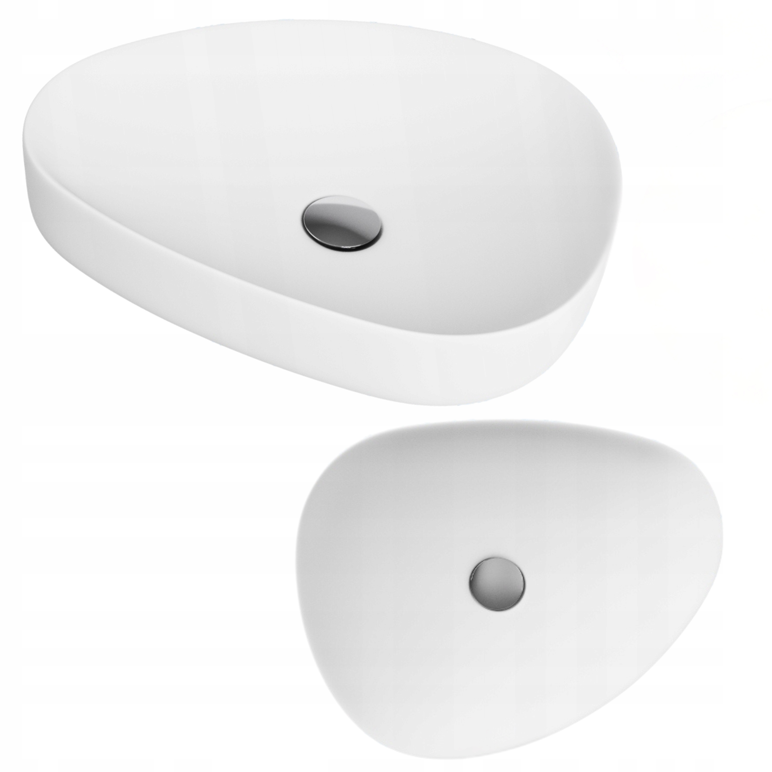 Umyvadlo Royal na desku, asymetrické, koupelnové, bílé, s možností postavení na desku