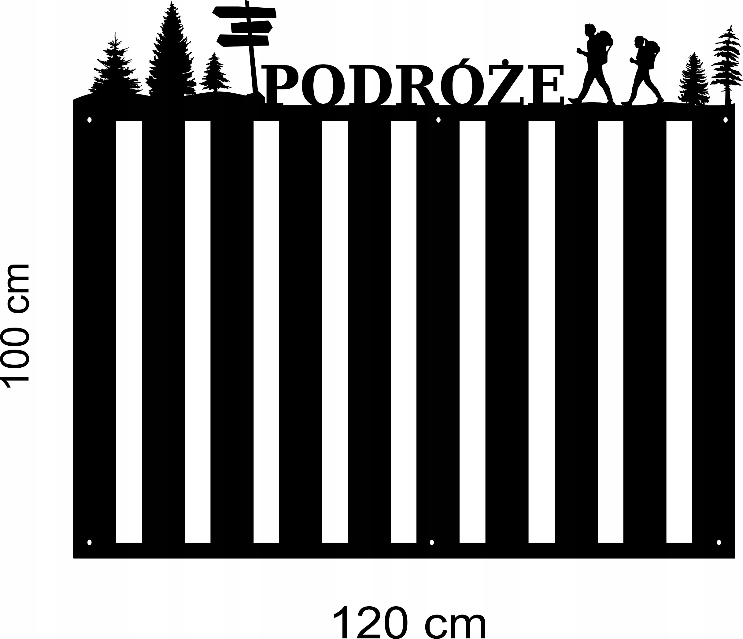 na magnety Kovová plechová tabule obdélníková nápis Cestování 120x100 proužky