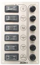 Vodotěsný rozvaděč 12V 6x On-off pojistky pro lodě, obytné vozy