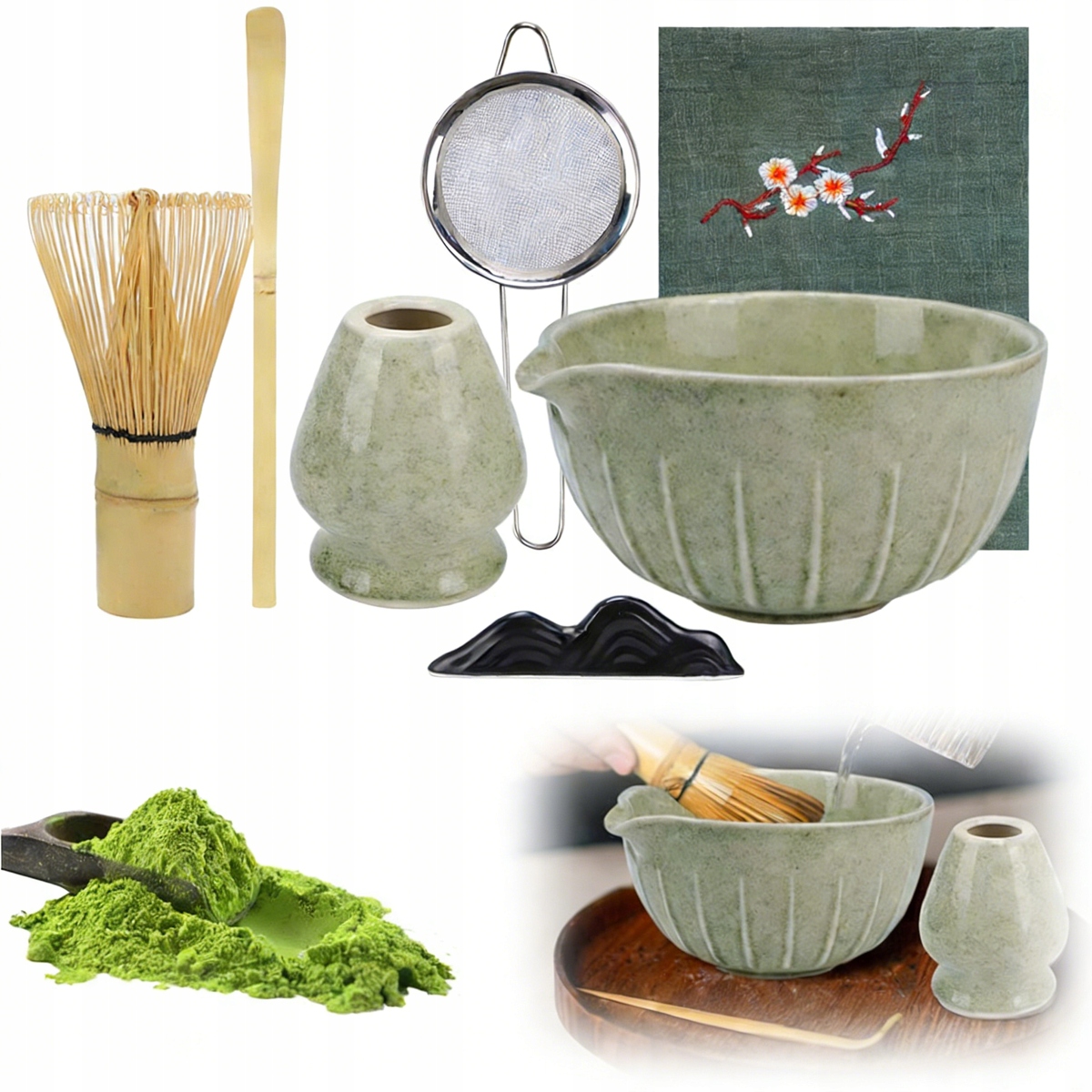 Bambusový Dárková Sada Metlička Štětec Na Čaj Matcha 7 Set