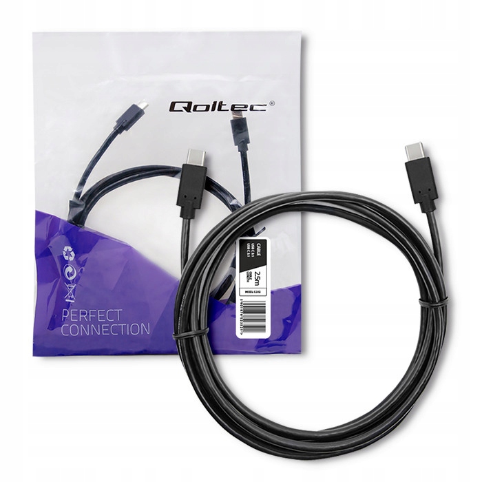 

Qoltec Kabel Usb 3.1 typ C męski 2.5m