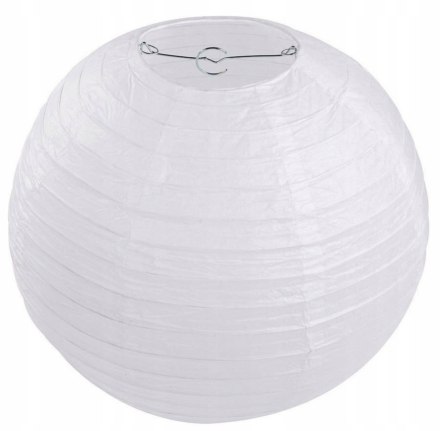LAMPION PAPIEROWY BIAŁY Kula Ślub Wesele Abażur Dekoracja wisząca 45cm