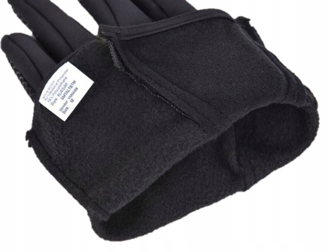 RĘKAWICZKI ROWEROWE SPORTOWE WODOODPORNE ANTYPOŚLIZGOWE DOTYKOWE L CZARNE Model RĘKAWICZKI