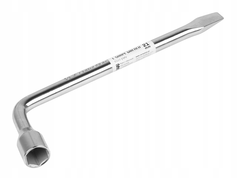 KLUCZ DO KÓŁ SAMOCHODOWYCH GIĘTY STALOWY 21MM