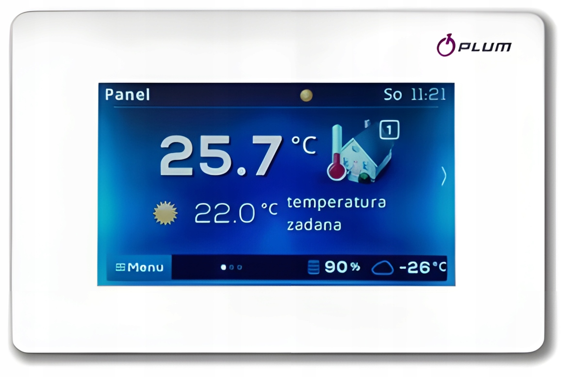 Przewodowy sterownik Plum ecoSTER Touch 90 Kipi