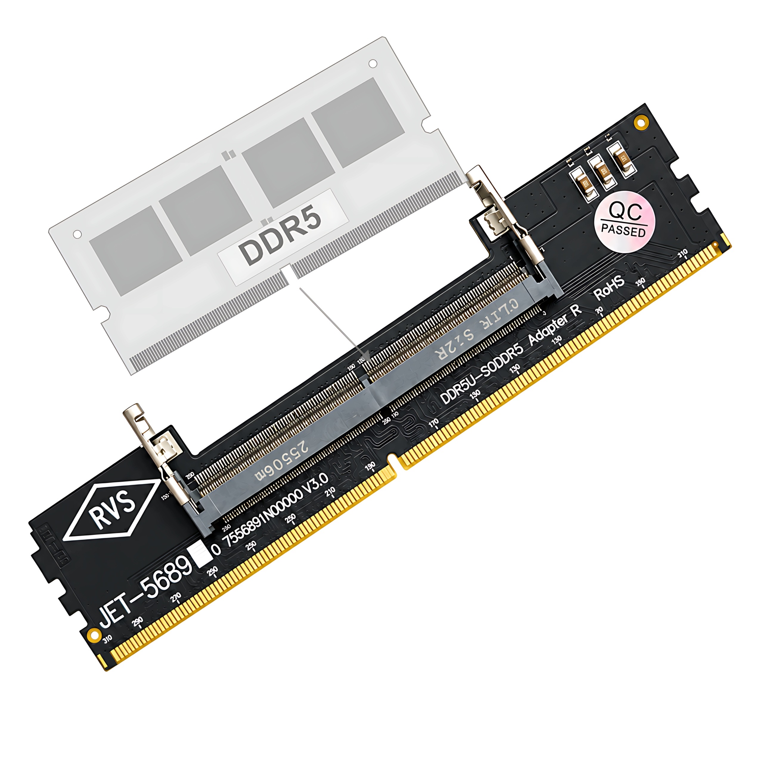 DDR5 So-dimm – DIMM adapter, JET-5689 V3.0, Ram nélkül Macseo