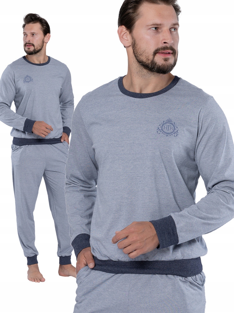 Hotberg Bazyli pánské teplákové pyžamo se stahovacími kapsami [světlá] M