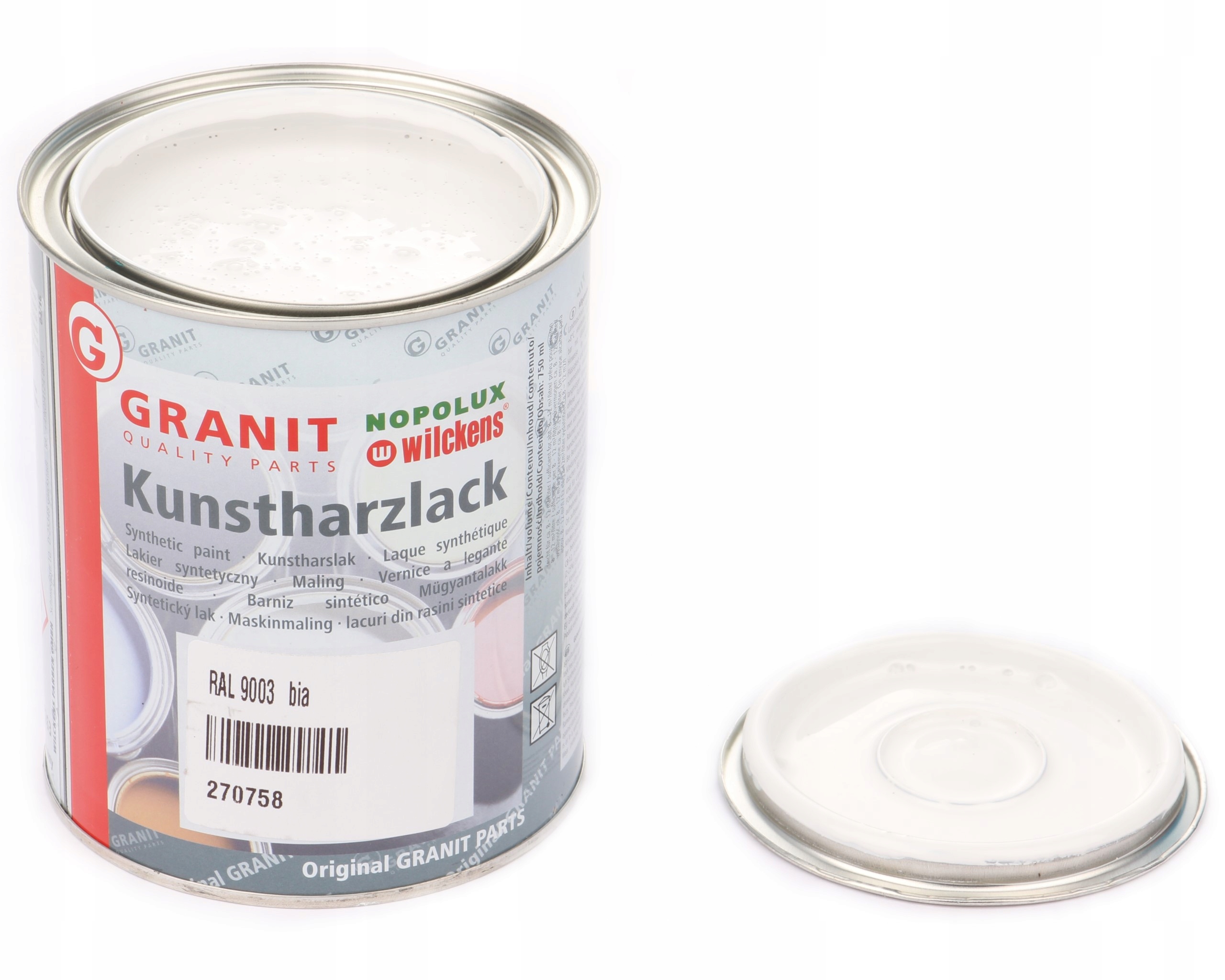 lak, barva strojů RAL9003 2,5l Wilckens Granit