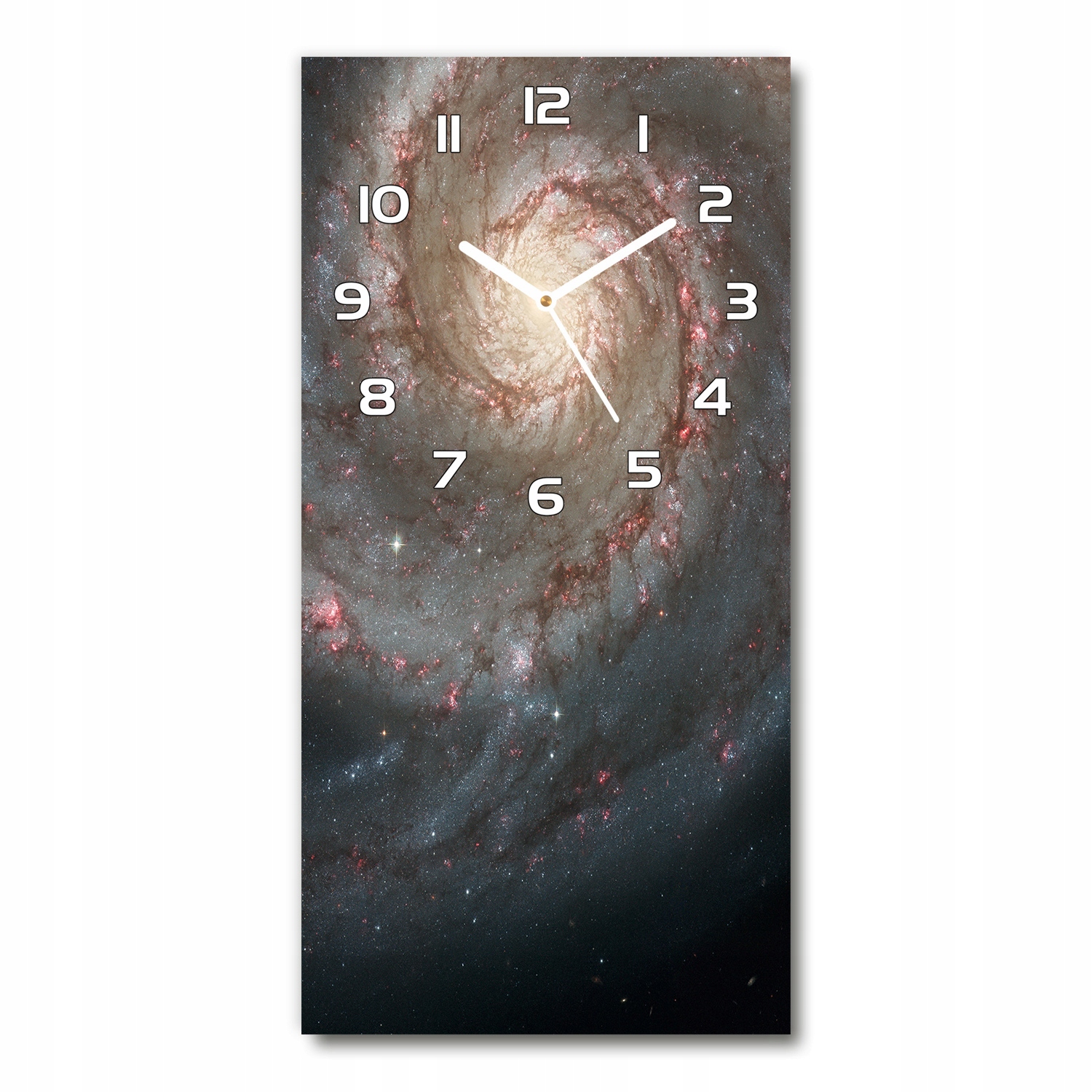 

Cichy szklany zegar na ścianę Mgławica 30x60 pion
