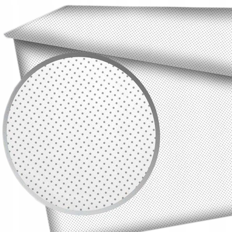 

Prześcieradło szaro-białe 160x200 w małe groszki