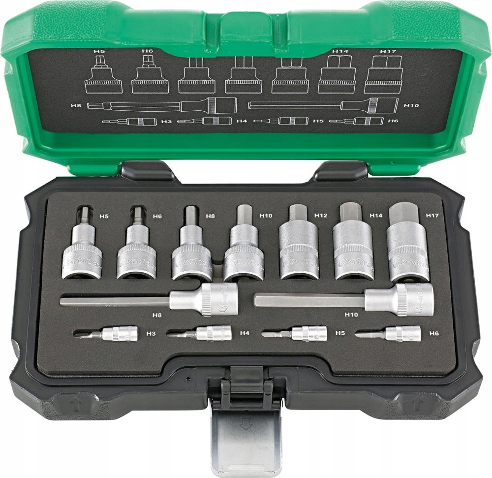 Sada nástrčných klíčů 1/2'' 1/4'' 13-dílná Forti