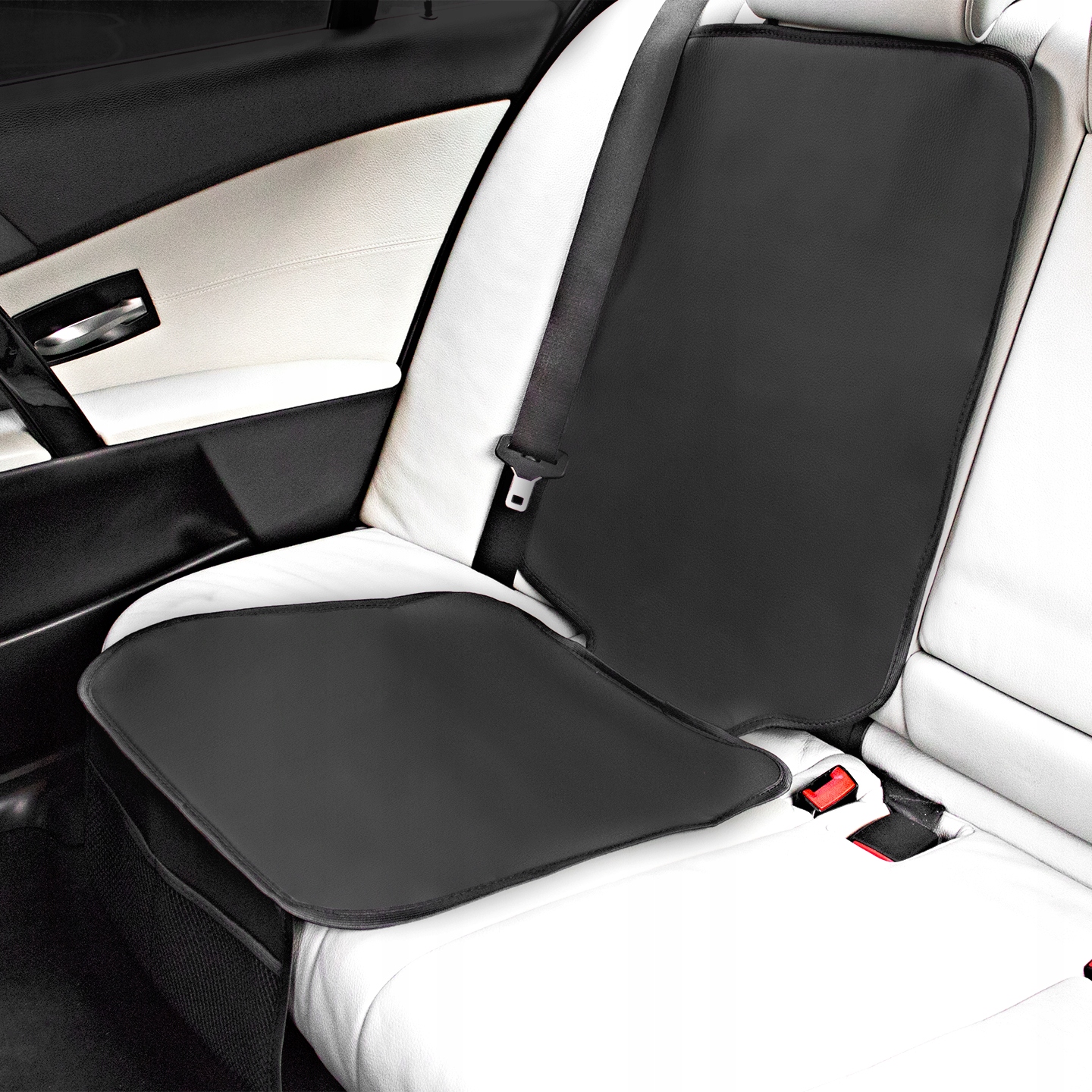 GRUBA MATA OCHRONNA POD FOTELIK SAMOCHODOWY OSŁONA FOTELA OCHRANIACZ SKÓRA Kolor czerń