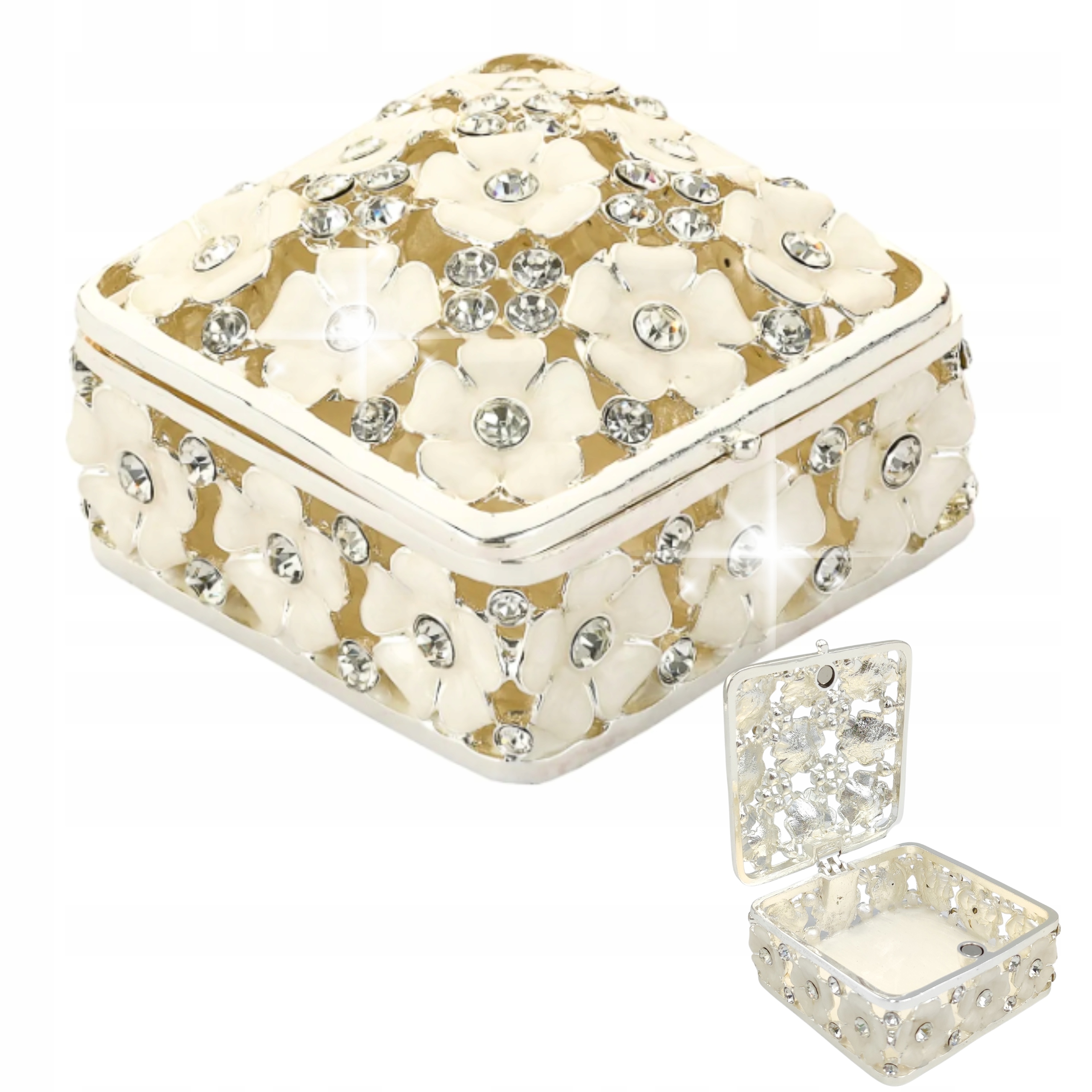 Krabička květiny stříbrné šperky krabička dárek manželky přítelkyně maminky