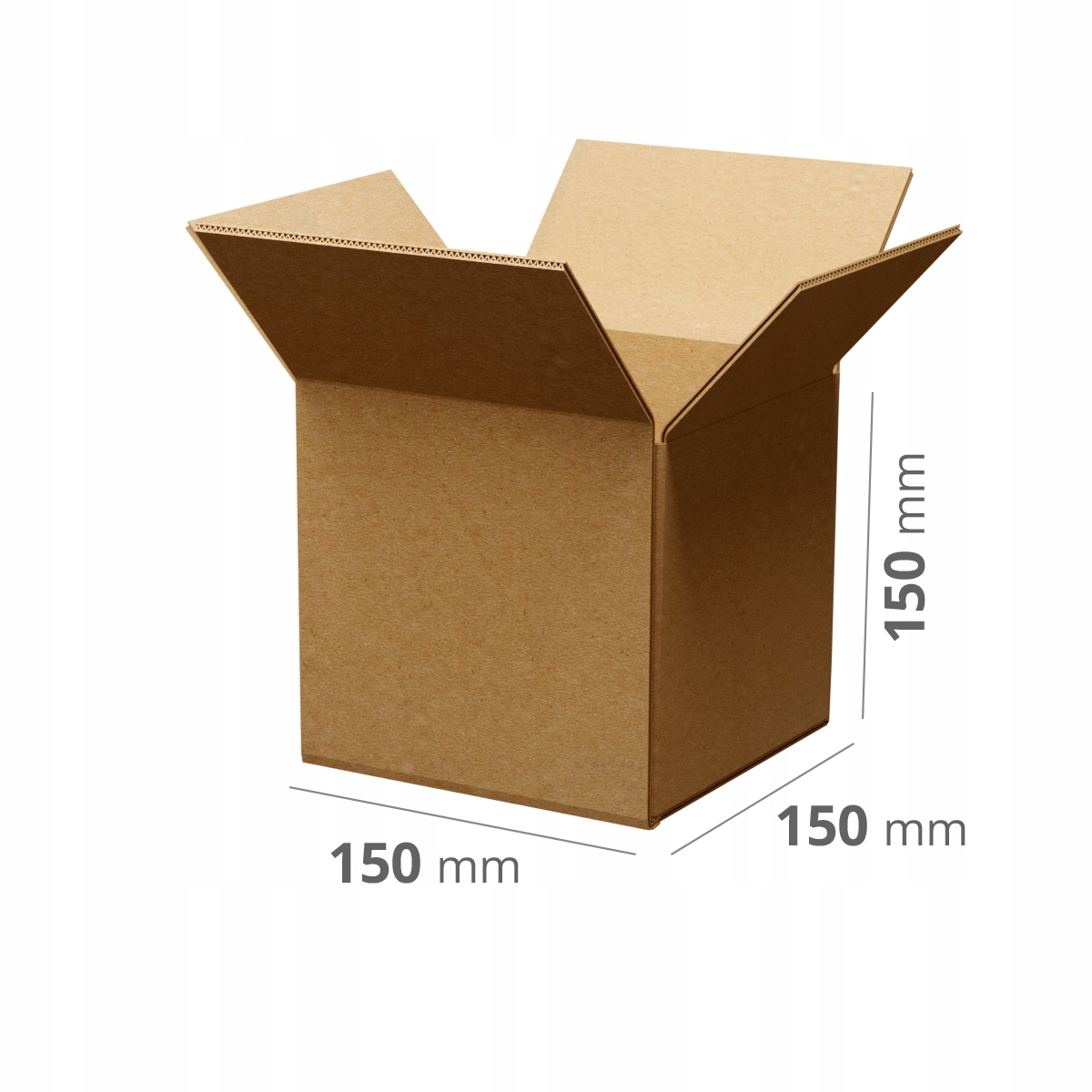 200 szt. Karton Pudło klapowe Gabaryt B 150x150x150 szare 3W B 340g/m2