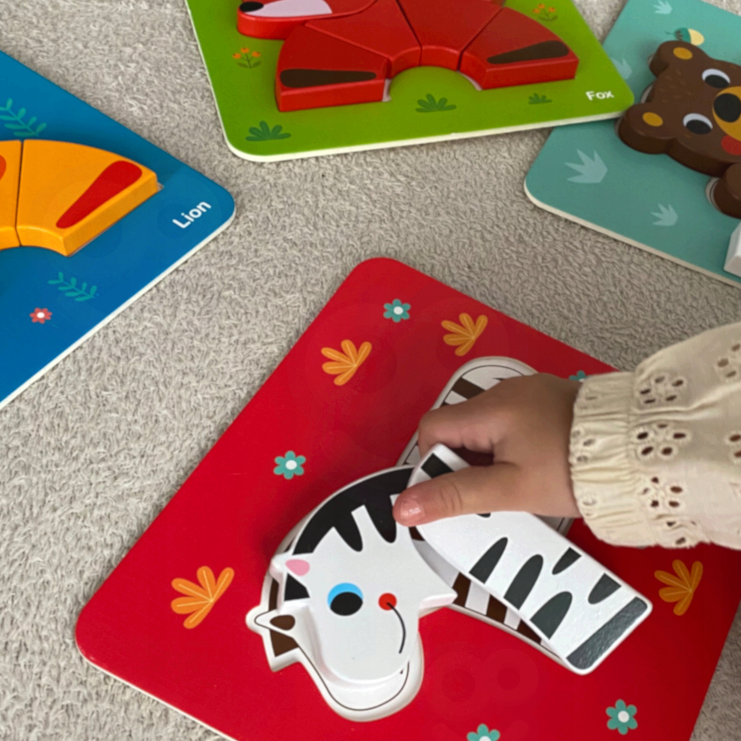 UKŁADANKA DREWNIANA KLOCKI ZWIERZĄTKA MONTESSORI FSC WOOPIE GREEN Marka Woopie