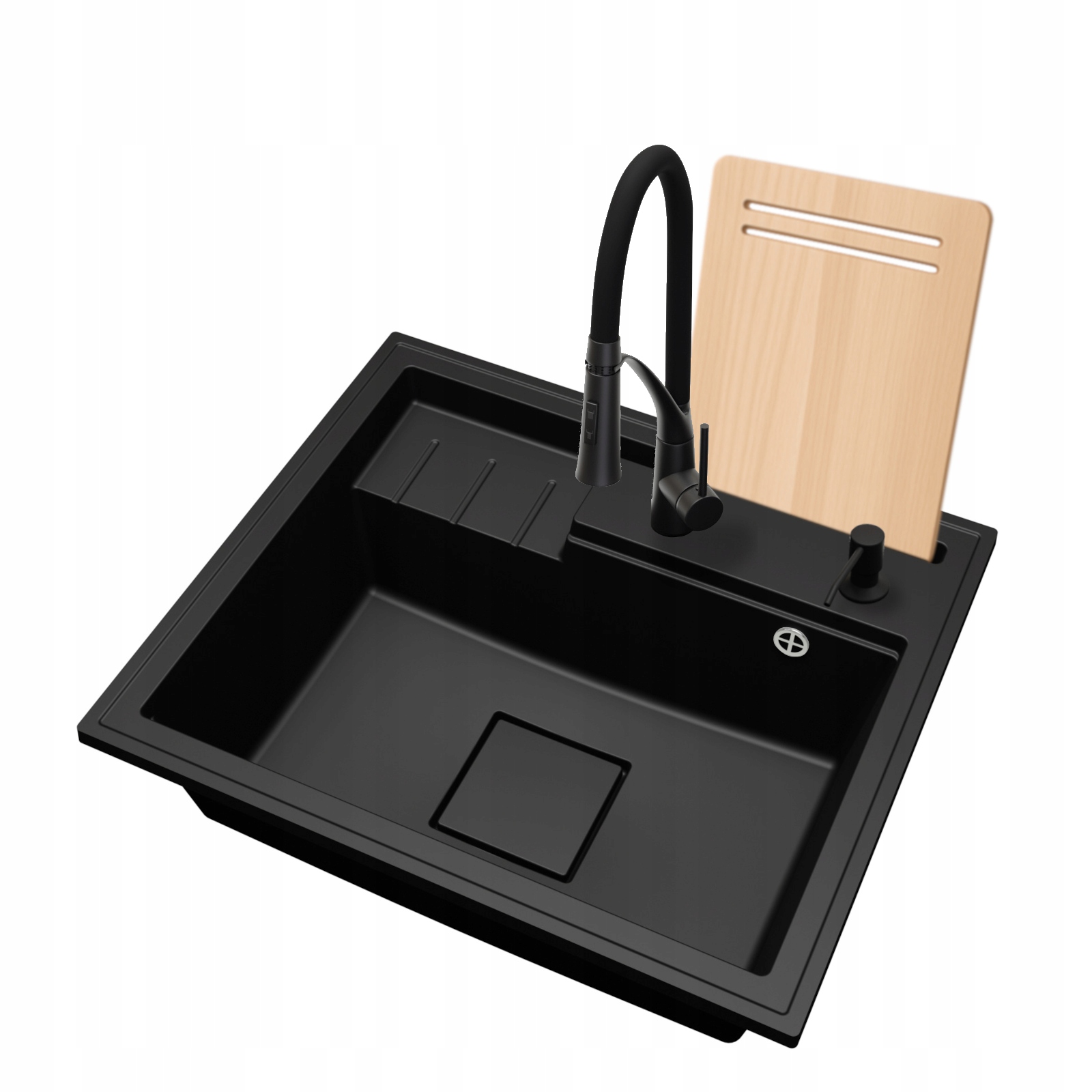 Zlewozmywak Granitowy Jednokomorowy Elite 6052 Deska Bateria Dozownik Syfon Marka Brado