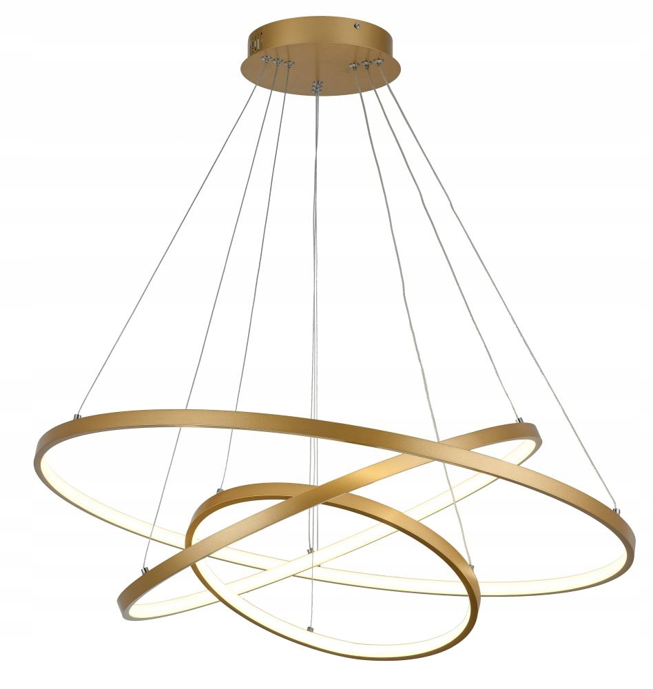 Lampa wisząca żyrandol RING LED obręcze ZŁOTY GOLD