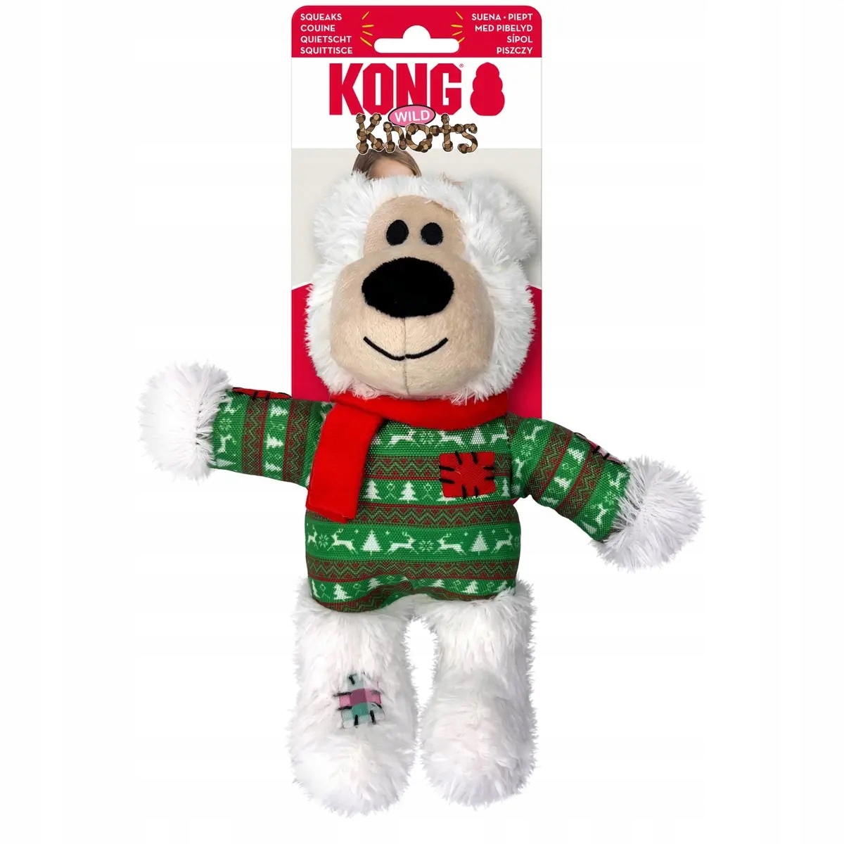 Levně Hračka pro psa Kong H24D112 Holiday Wild Knots Bear Ass M/L