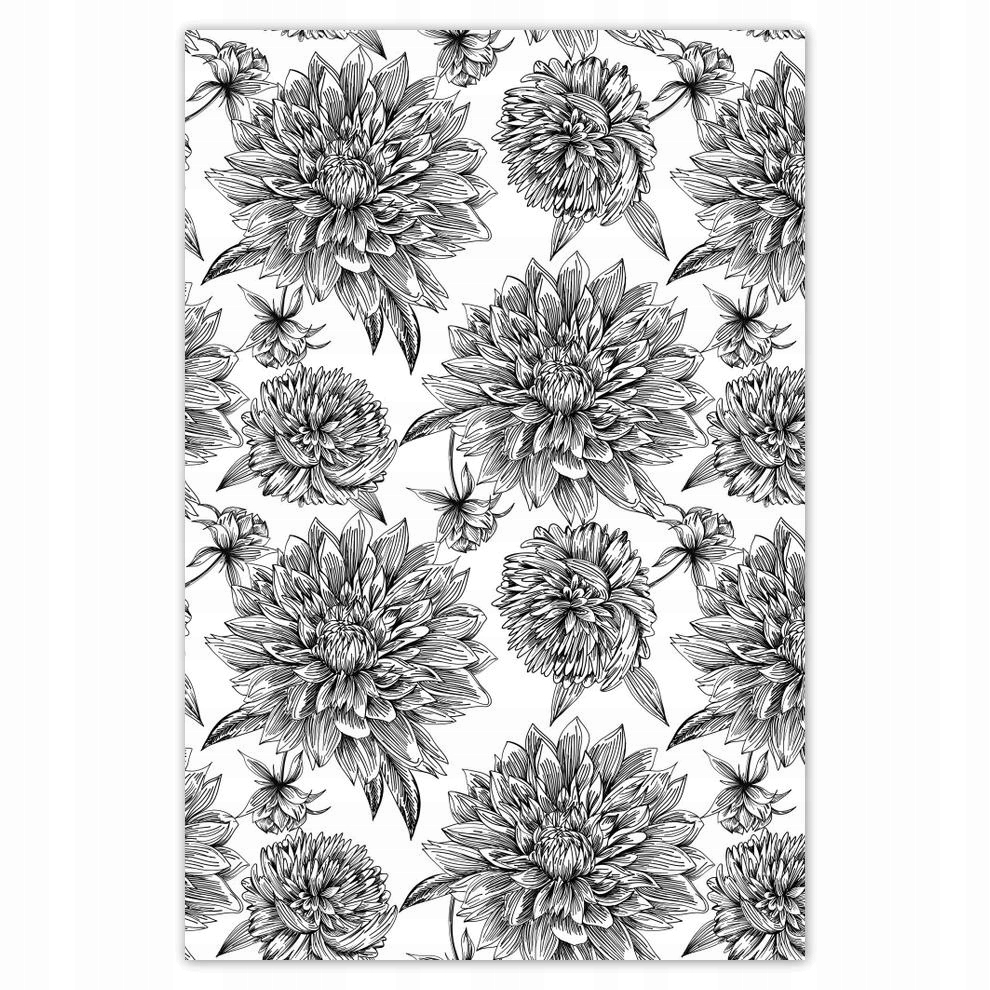 

Plakat 62x93 Czarnobiała grafika Kwiat