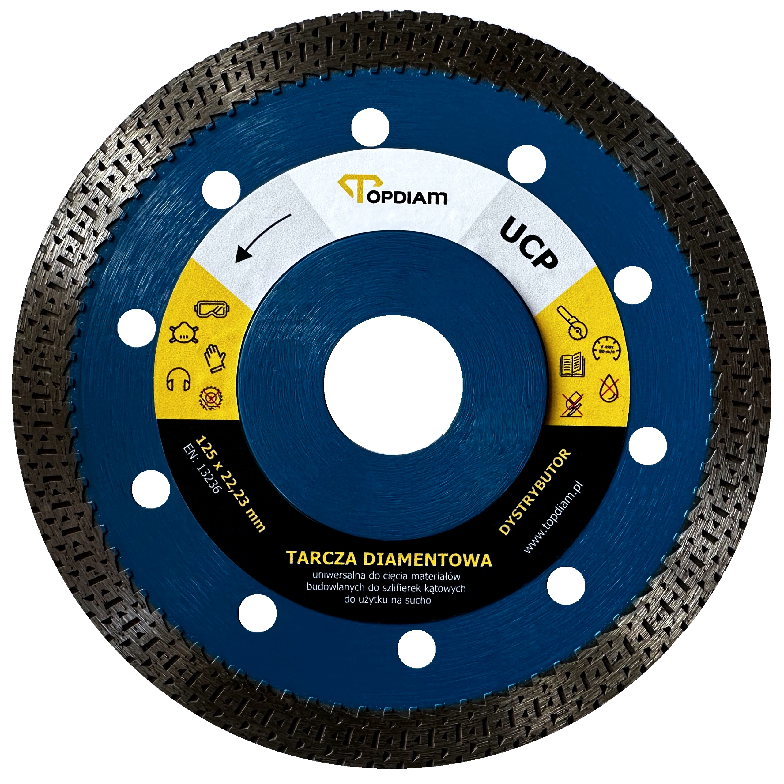 TARCZA DIAMENTOWA DO CIĘCIA GRESU I CERAMIKI - TOPDIAM UCP 125 x 22,23 MM
