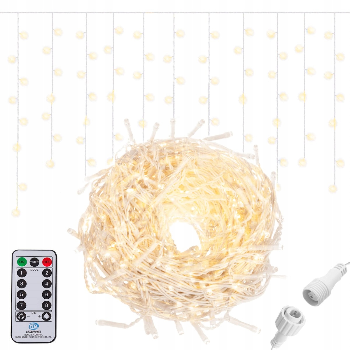 

Kurtyna Świetlna 500 Led Lampki Zewnętrzne+pilot