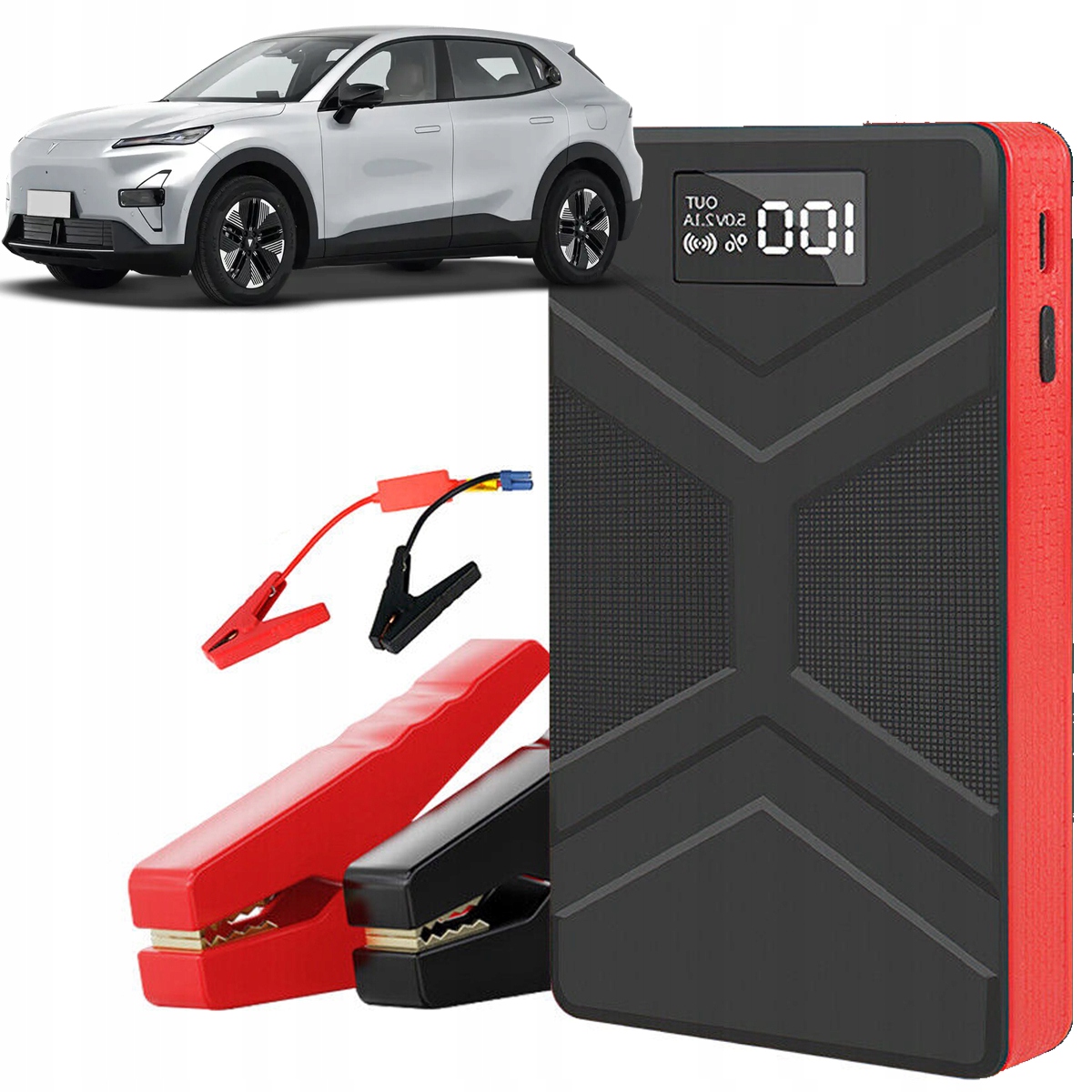 30000 mAh Jump Starter Do Auta LCD Start Booster Powerbank Svítilna Set