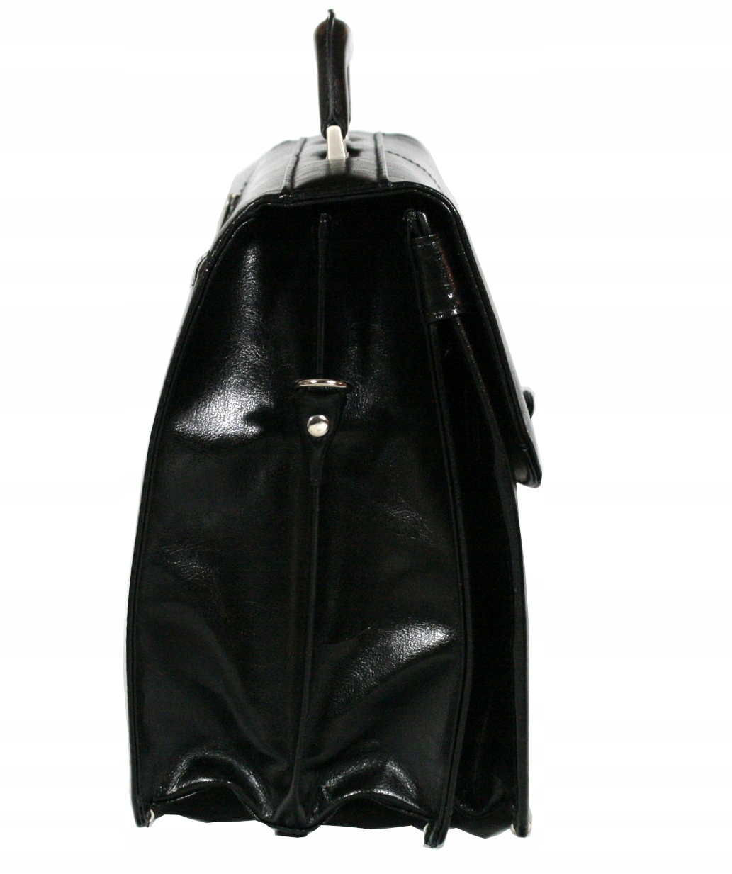 Teczka skórzana czarna z przegrodą na laptopa 15 męska polska produkcja A4 Kolor okuć srebrny