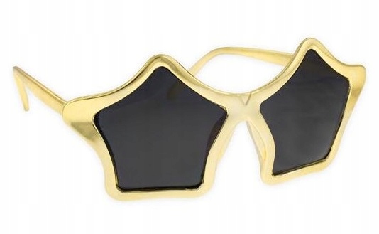 

Okulary złote gwiazdy strój dodatki na Sylwestra