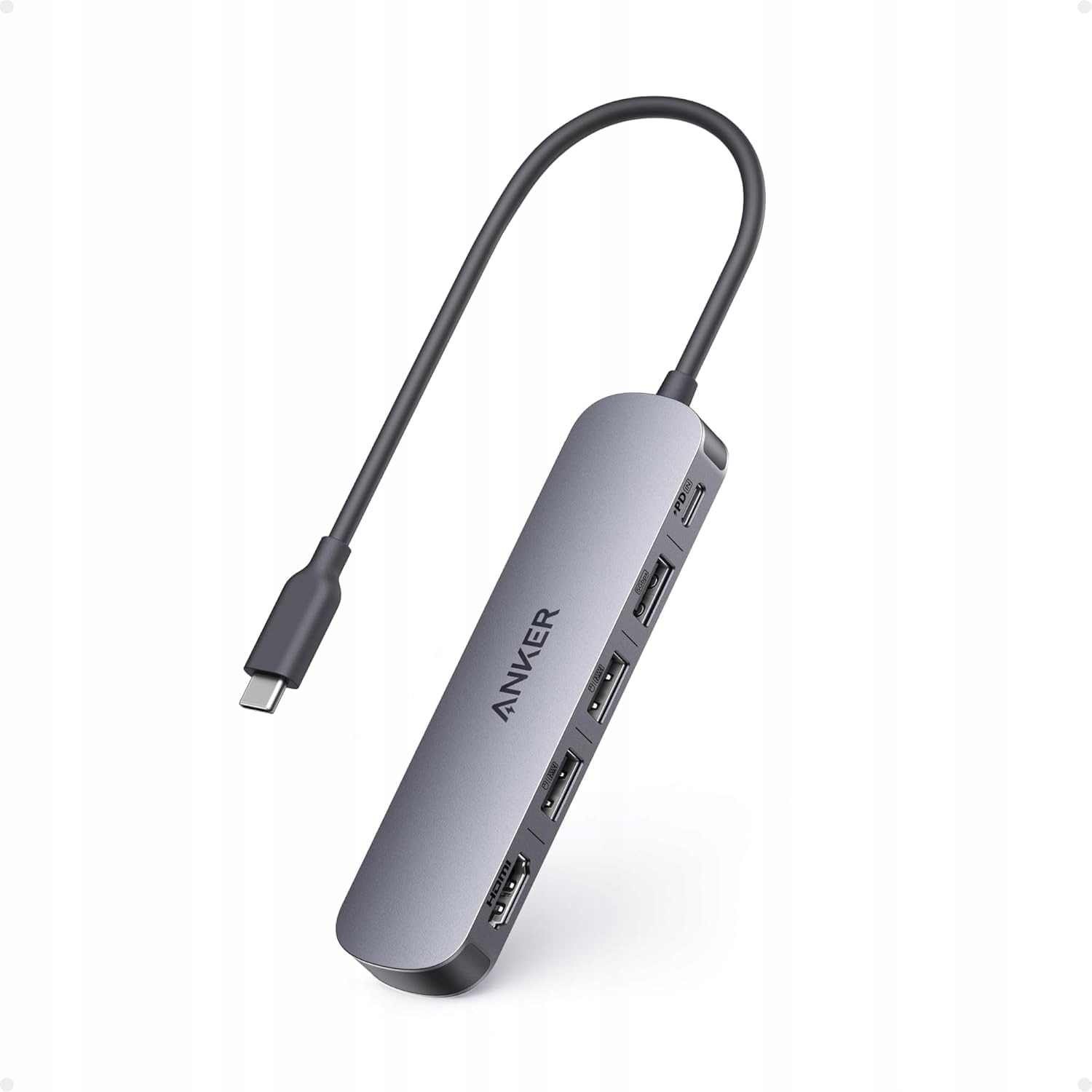 Anker Usb-c Hub 5-w-1 – Hdmi 4K, 100W Pd, Usb-a/c – Kompaktowy i Stylowy