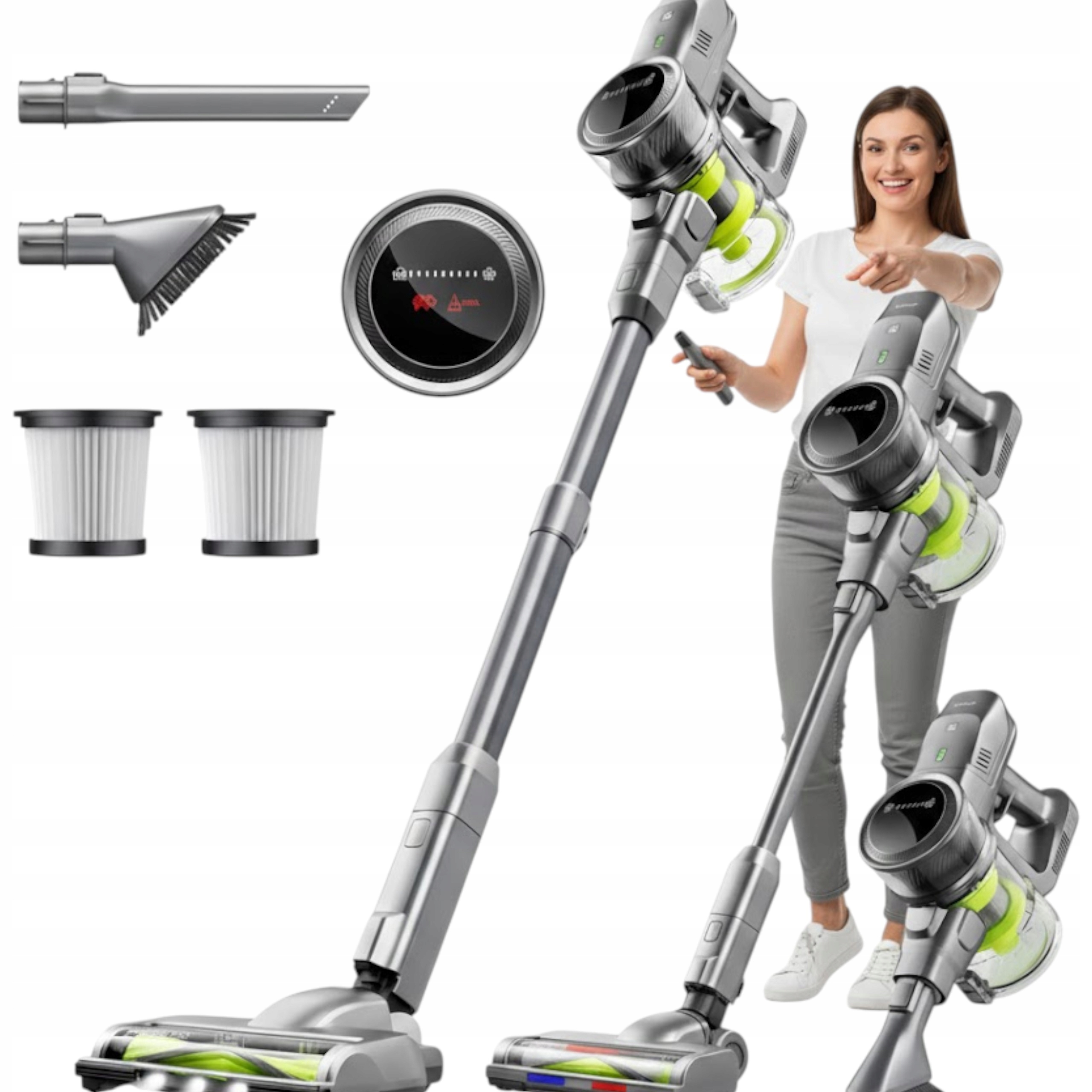 Odkurzacz Pionowy Bezprzewodowy Ręczny Led Kalado 40Min Odłączana Bateria