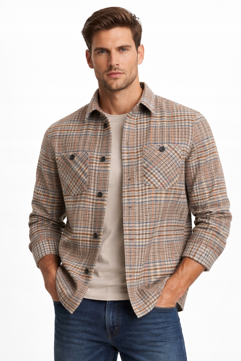 Guido Maria Kretschmer Pánská Bunda GMM-0823-05542 hnědá vlněná