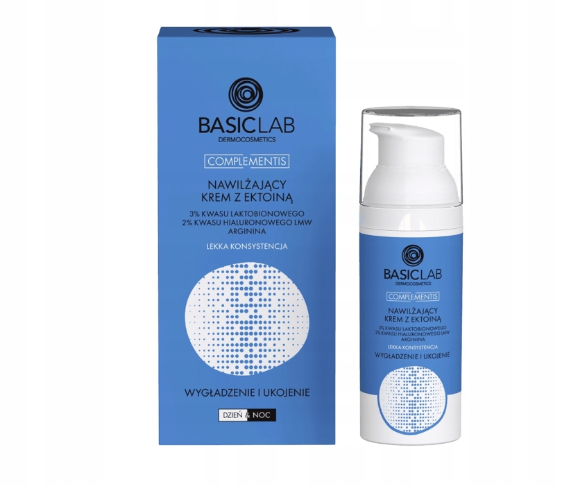 BasicLab Krem do Twarzy z Ektoiną Wygładzający Kojący na Dzień i Noc 50 ml