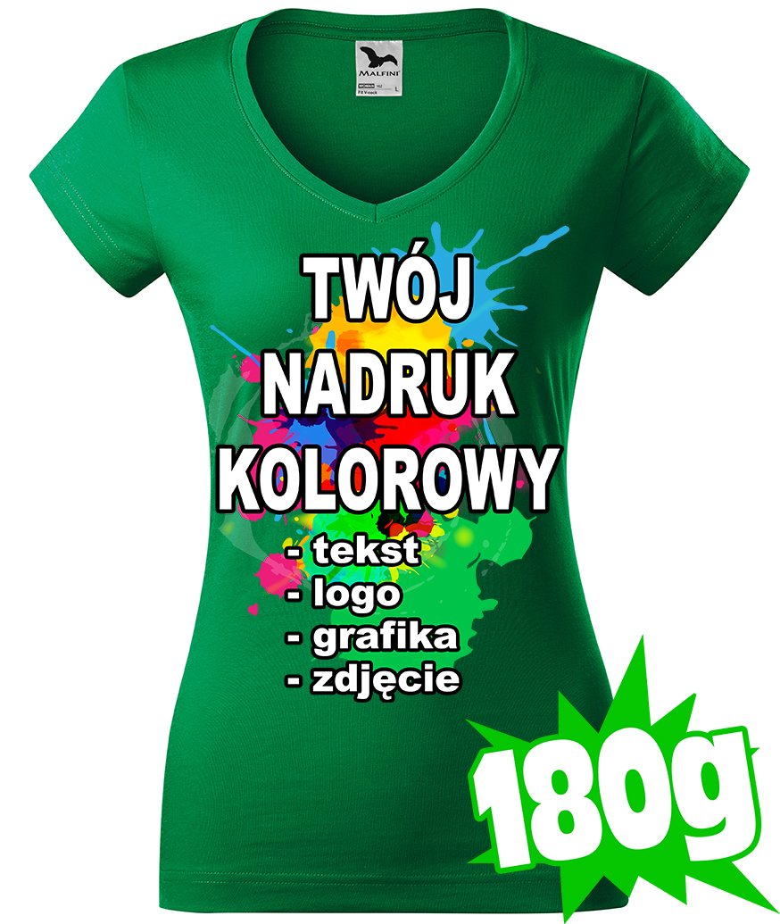 

Koszulka Z Własnym Nadrukiem damska L V-neck 16