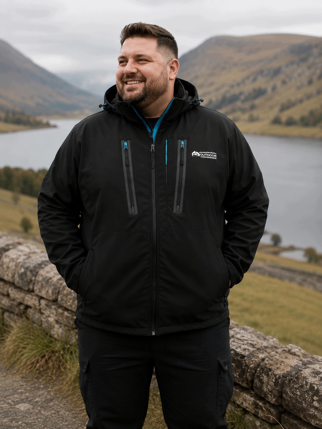 Freestep pánská Softshell bunda s kapucí přechodová MP39 Černá 4XL-10XL