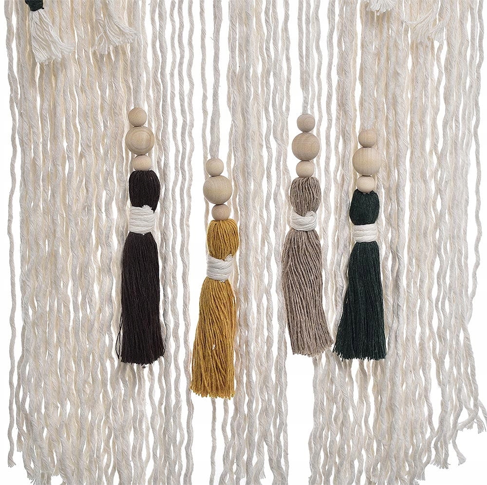 MAKRAMA TĘCZA KOŁO OZDOBA DO SALONU ZAWIESZKA NA ŚCIANĘ BOHO RĘKODZIEŁO Długość 70 cm