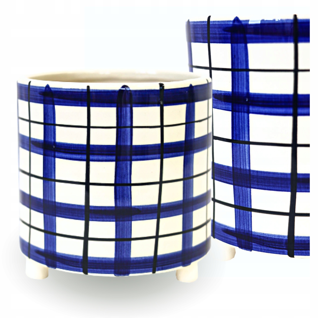 

Osłonka ceramiczna stopki doniczka w kratkę