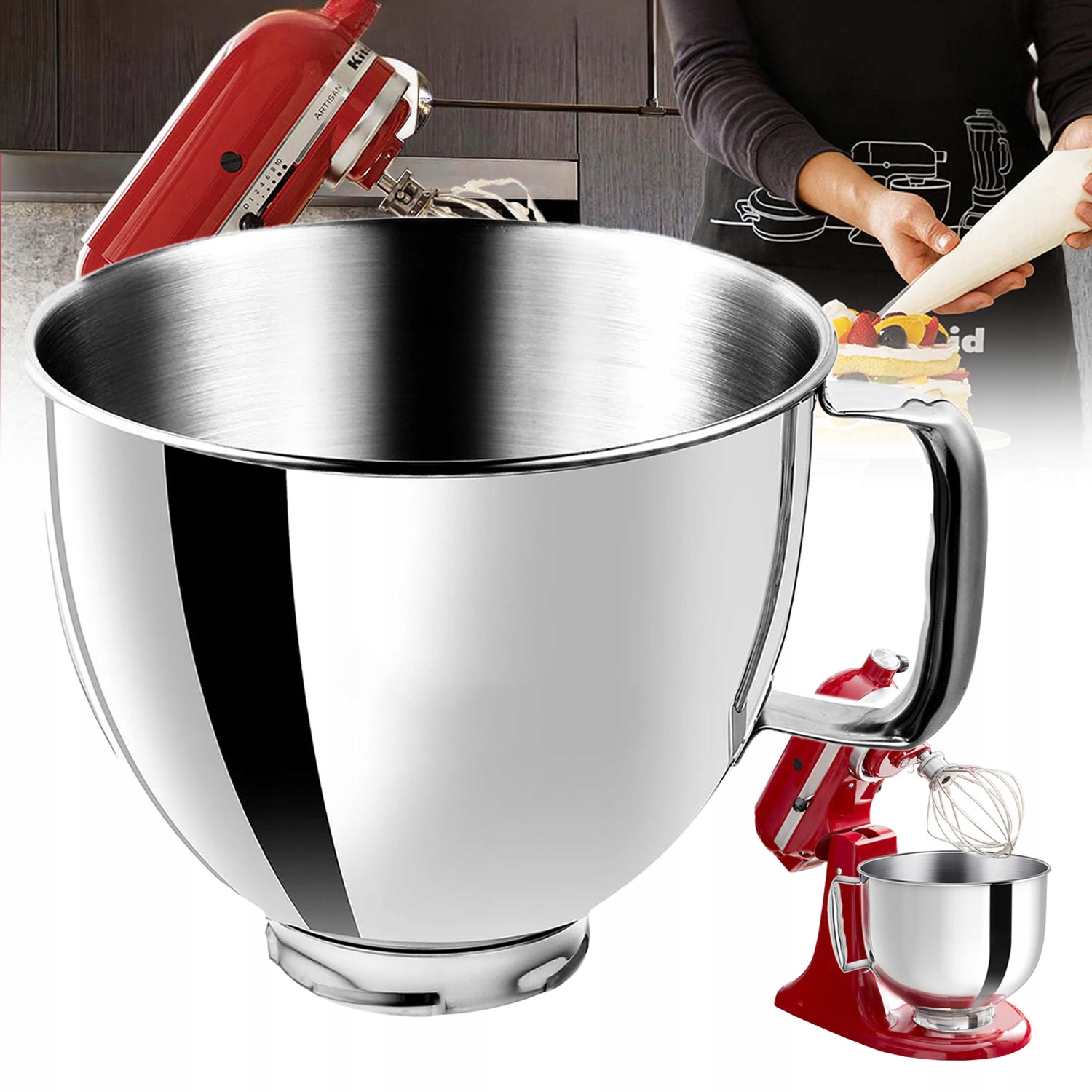 z nerezové oceli mísa o objemu 4,8 litru pro KitchenAid 4,5QT a 5QT